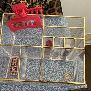 Clear and Gold Makeup Organizer